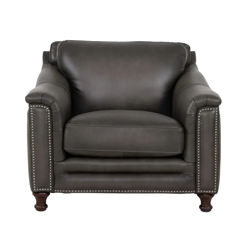 Hydeline Belfast Gray Leather Chair