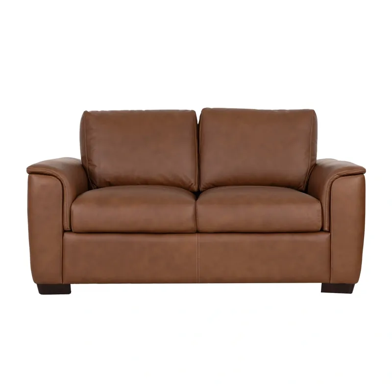 Flexsteel Henry Brown Leather Loveseat
