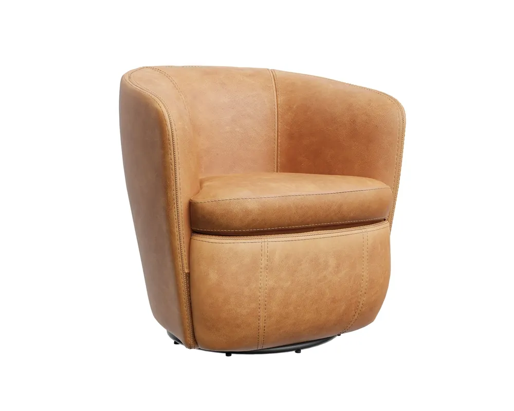 Parker House Barolo Caramel Leather Swivel Club Chair
