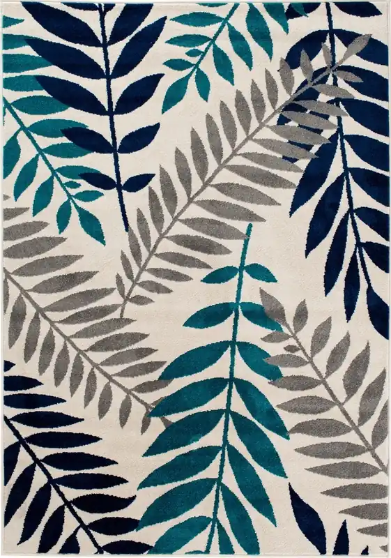Central Oriental Blythewood Outdoor Rug in Blue - 7.10 x 9.10