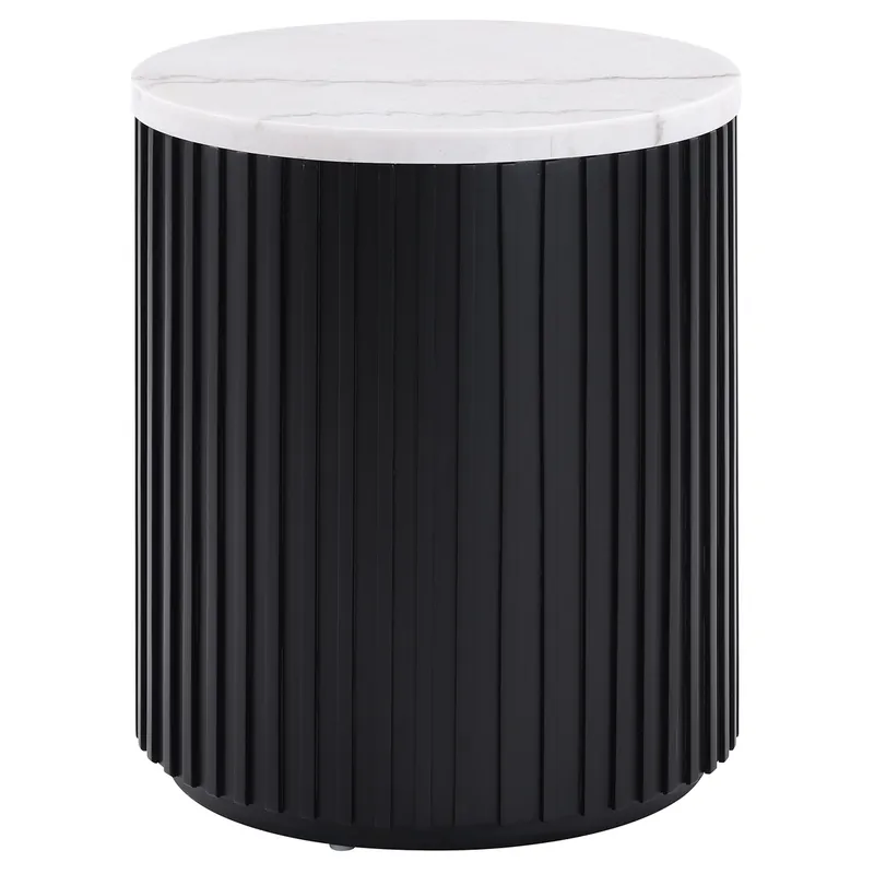Steve Silver Colvin Black Marble Round End Table