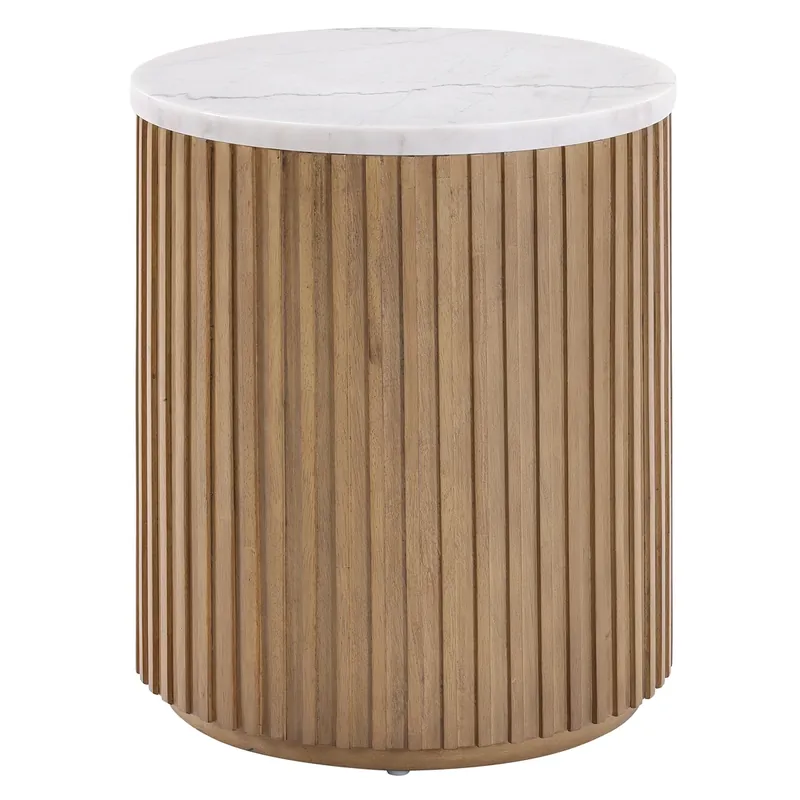 Steve Silver Colvin Toffee Marble Round End Table