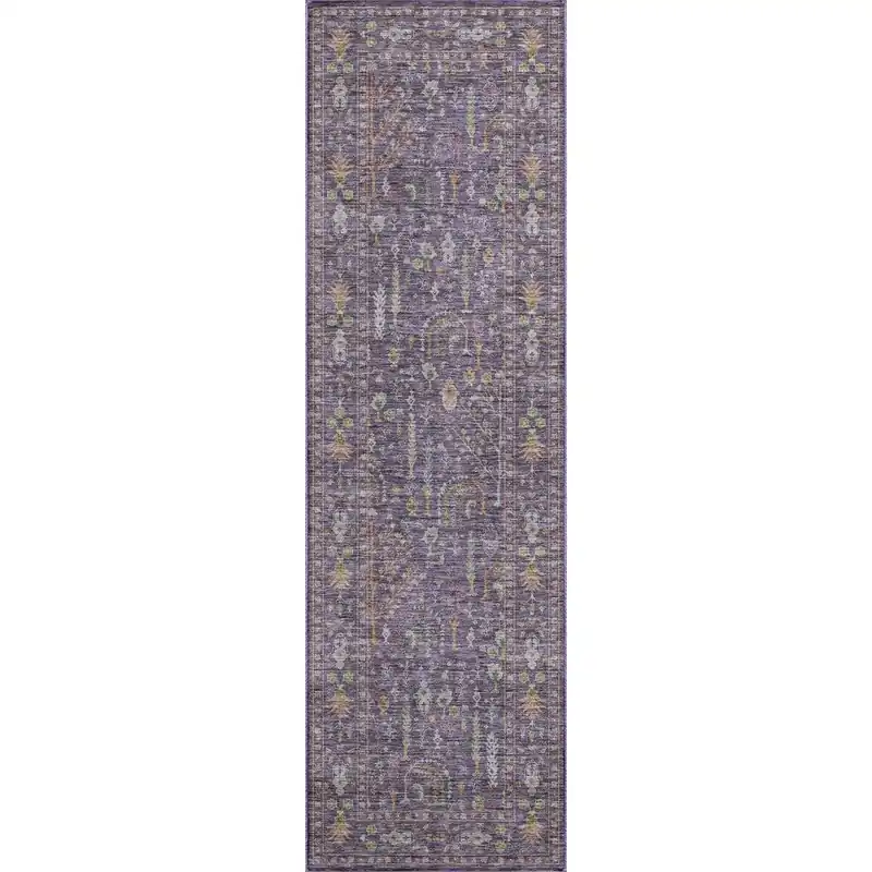 Dalyn Hatay Washable Rug in Eggplant - 2.3 x 7.6