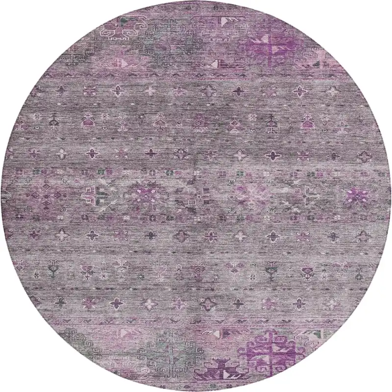 Dalyn Karaj Round Rug in Purple 8-Foot