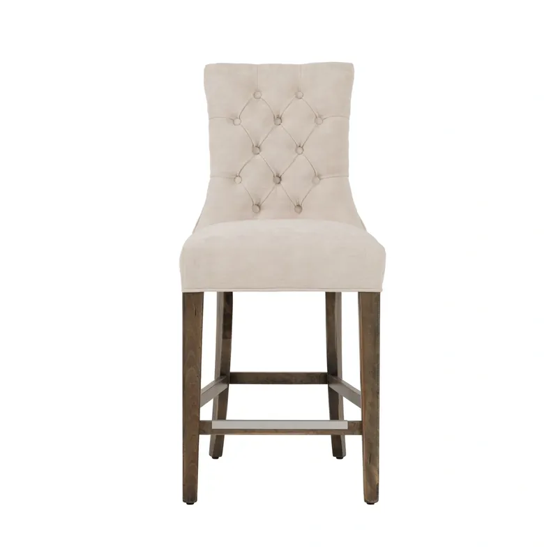 Canadel Champlain Button-Tufted Floral Counter Stool