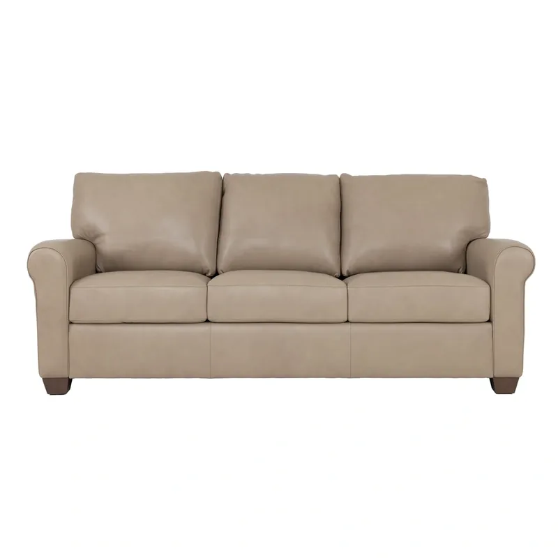 American Leather Sutton Champagne Leather Sofa