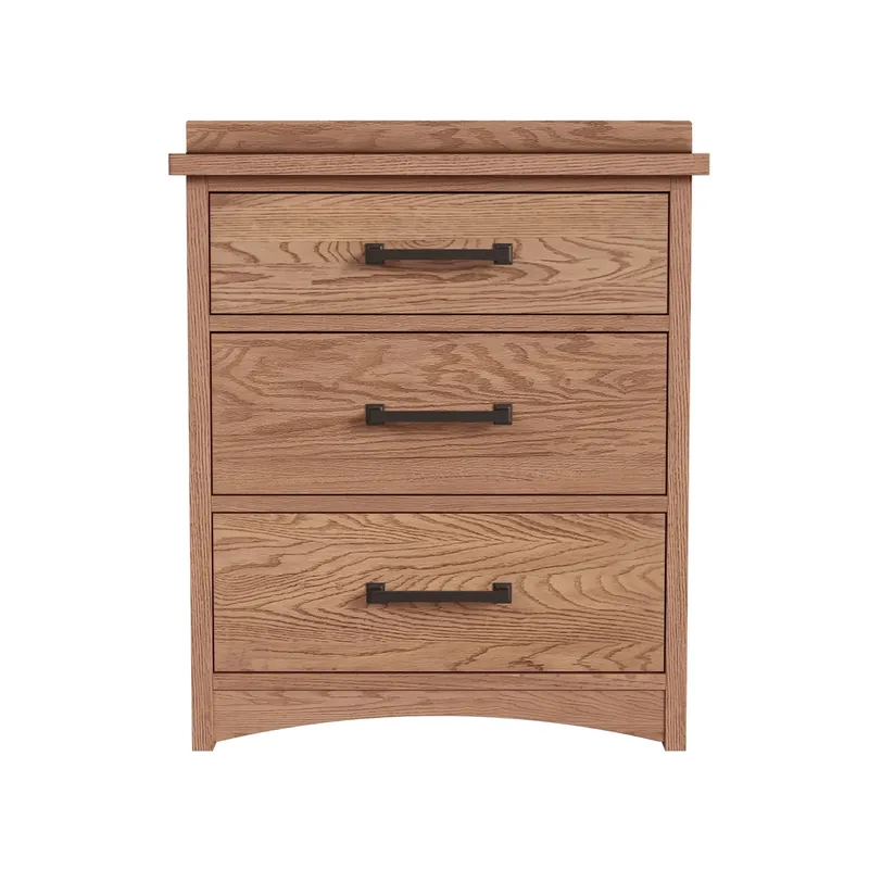 Intercon Oak Park Taupe 3-Drawer Nightstand