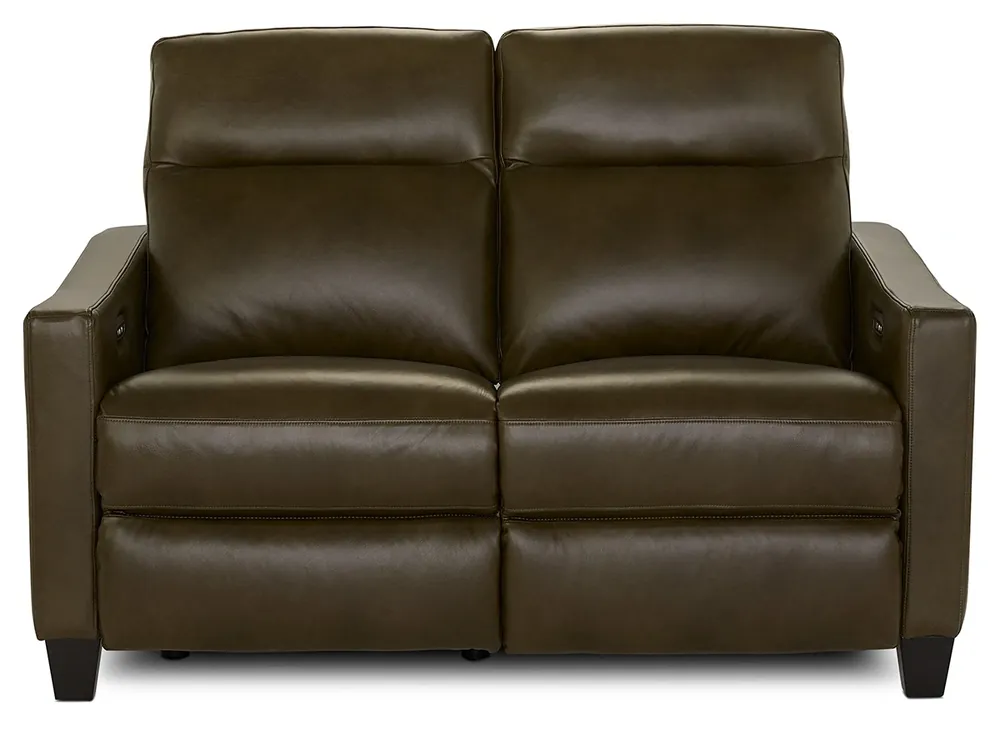 La-Z-Boy Quinault Clifton Olive Leather Power Reclining Loveseat