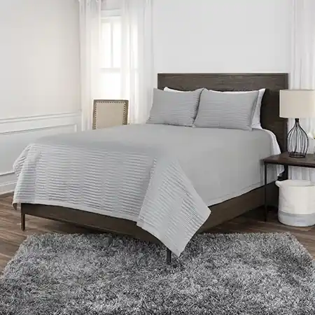 Rizzy Parker Gray 3-Piece Queen Quilt Set