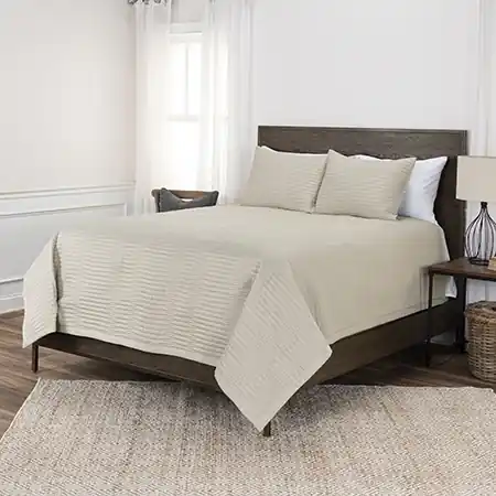 Rizzy Parker Natural 3-Piece Queen Quilt Set