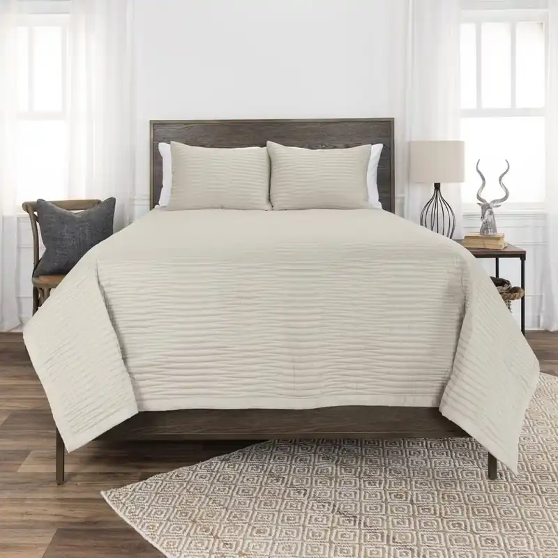 Rizzy Parker Natural 3-Piece King Quilt Set