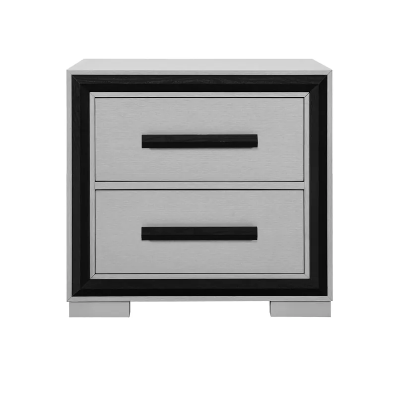 Global Amelia Gray 2-Drawer Nightstand