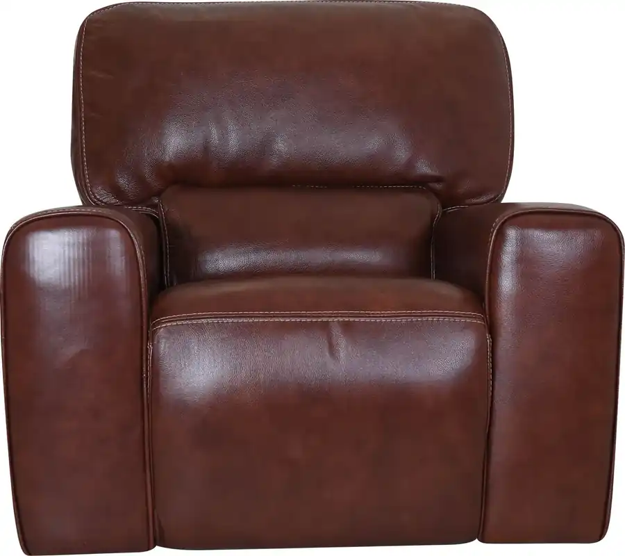 Leather Italia Broadway Leather Power Glider Recliner in Brown