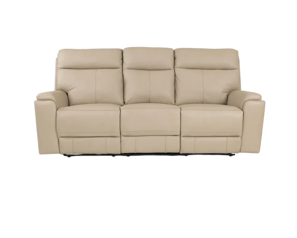 Leather Italia Bryant Leather Taupe Power Reclining Sofa