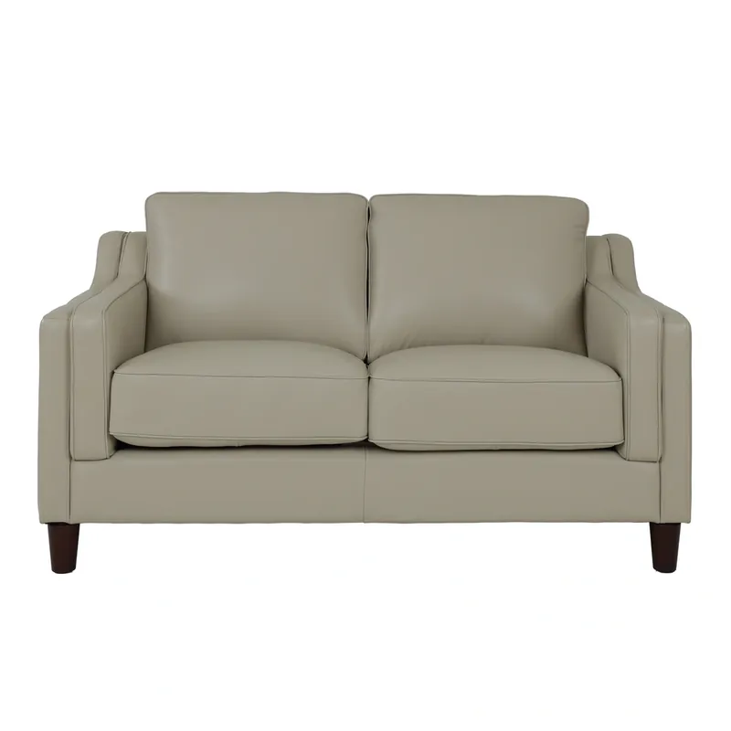 Hydeline Bella Vanilla Cream Leather Loveseat