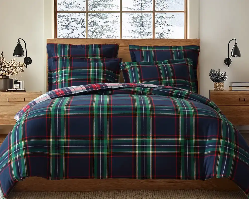 Levtex Home Spencer Plaid 3-Piece Comforter Set in Navy - King