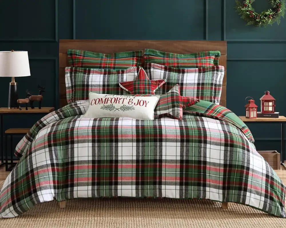 Levtex Home Spencer Plaid 3-Piece Comforter Set in Green - Queen