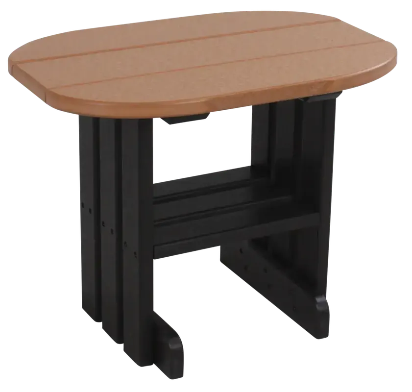 Amish Outdoors Deluxe Cedar/Black Oval End Table