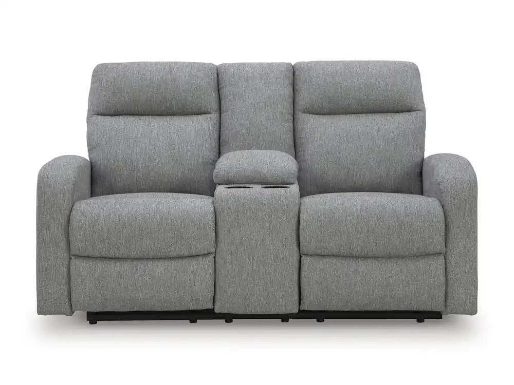 Ashley Gauntlet Sterling Gray Reclining Loveseat with Console