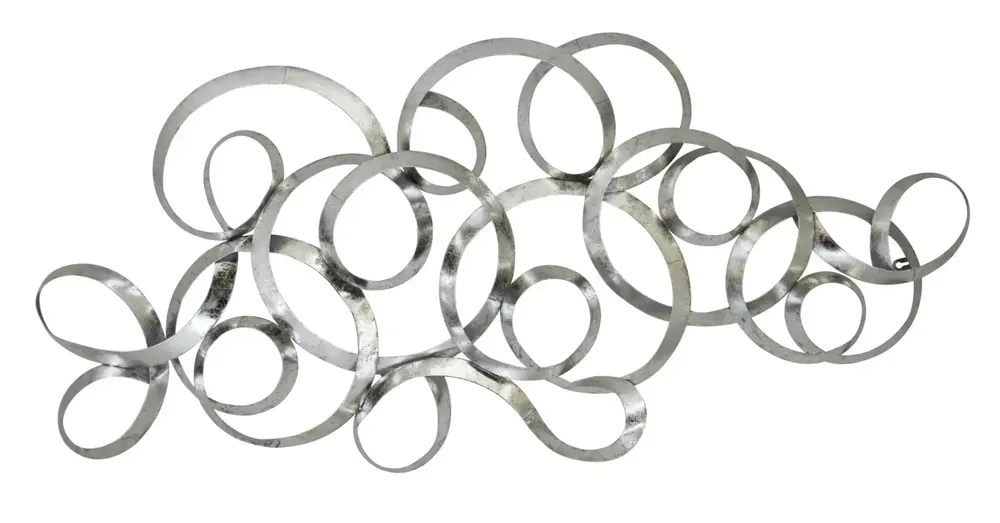 Classy Art Abstract Silver Metal Wall Art - 23 x 48