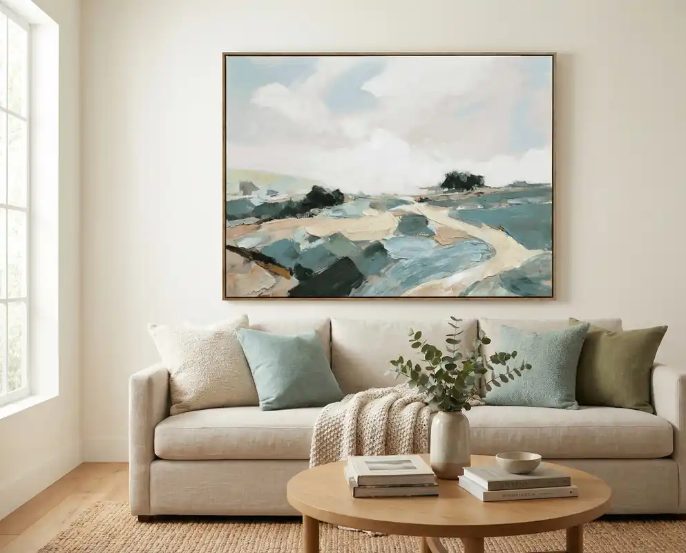 Classy Art Tranquil Pathway Framed Canvas Wall Art - 35 x 47