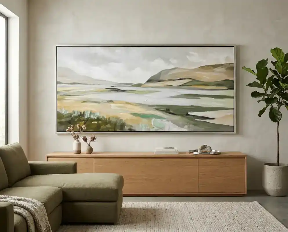 Classy Art Serene Landscape Framed Canvas Wall Art - 30 x 60