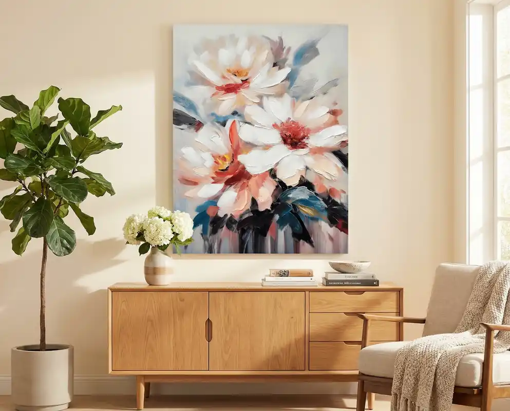 Classy Art Floral Abstract Wrapped Canvas Wall Art - 39 x 30