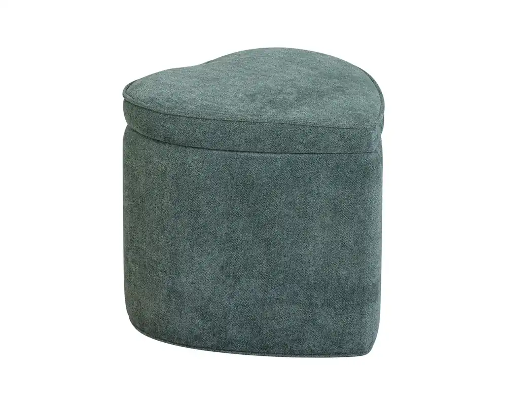 Linon Portia Heart Storage Ottoman in Green