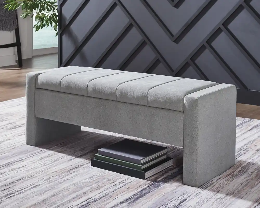 Ashley Akselman Storage Bench in Gray