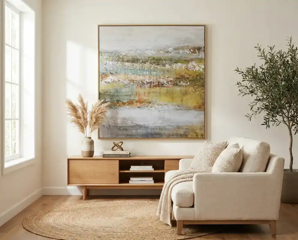 Crestview Collection Genesis Hand-Finished Framed Canvas Wall Art - 60 x 60