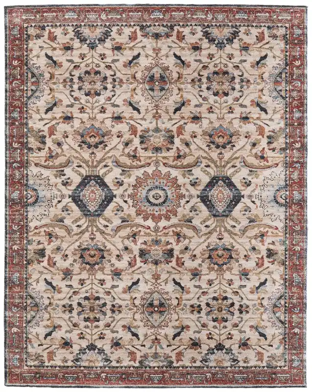 Feizy Rugs Pearson Rug in Ivory/Red - 7.10 x 10.3