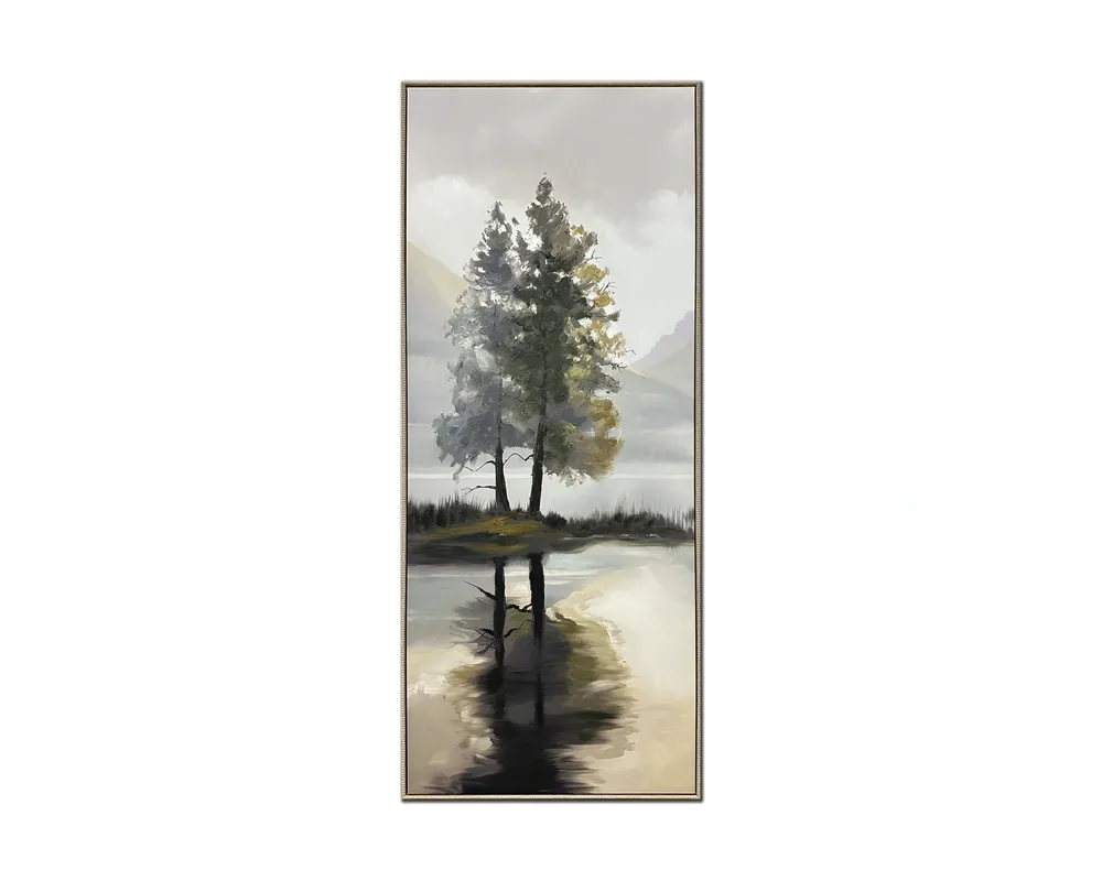 Streamline Art Soft Divide I Framed Canvas Wall Art - 30 x 72