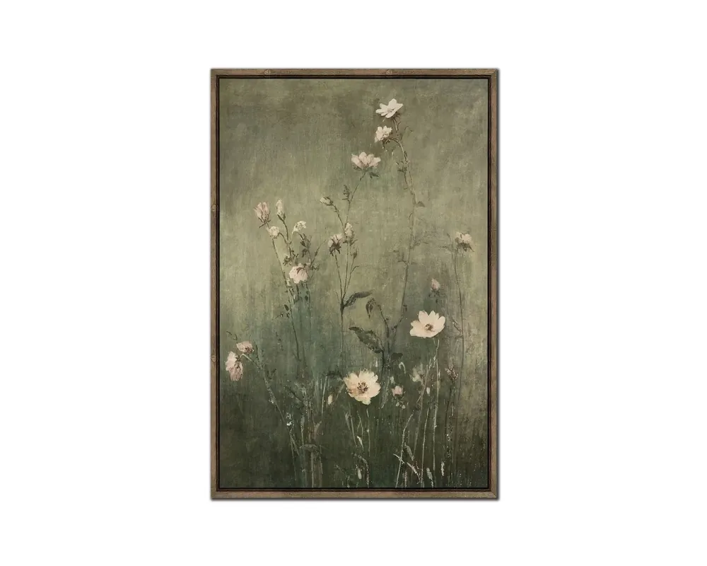 Streamline Art Meadow in Moss I Framed Canvas Wall Art - 20 x 31