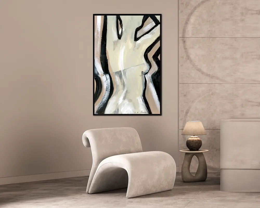 Streamline Art Captivating Curves Framed Canvas Wall Art - 30 x 45