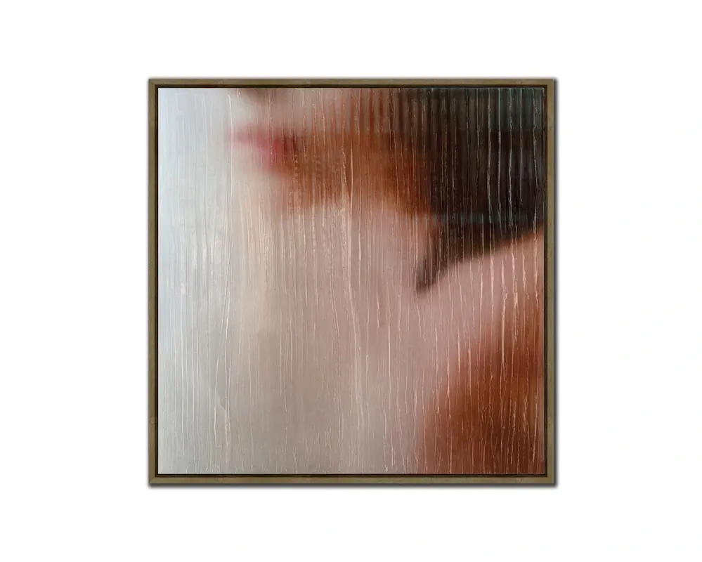 Streamline Art Whispered Silhouette I Framed Canvas Wall Art - 30 x 30