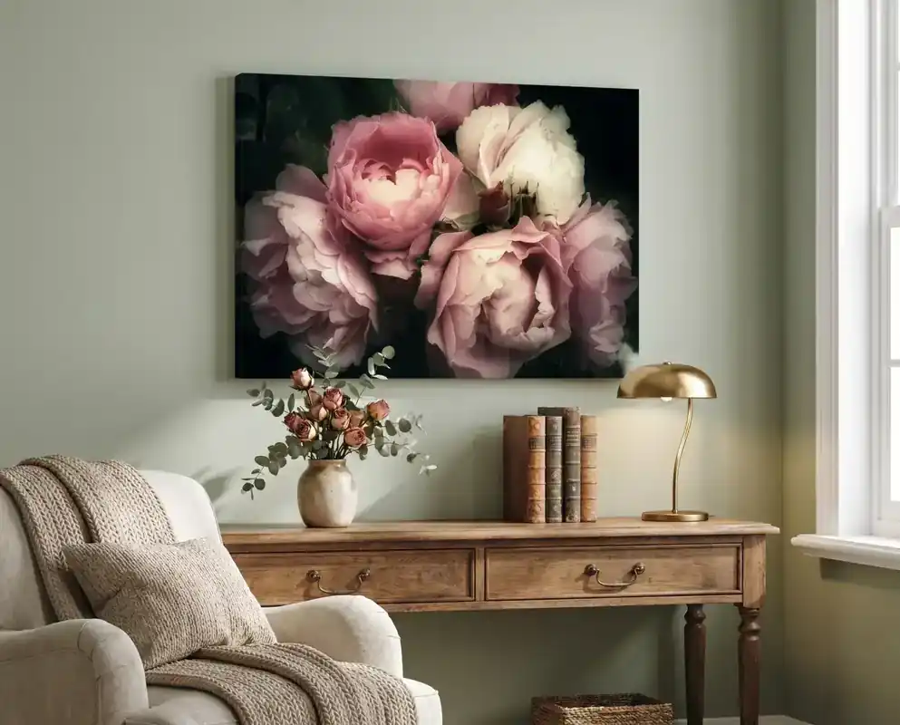 Streamline Art Bouquet of Pink Roses Wrapped Canvas Wall Art - 16 x 20