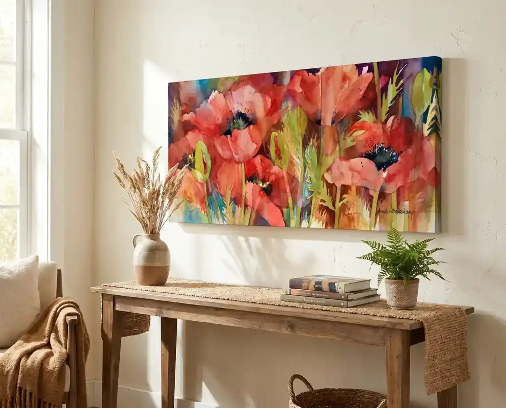 Streamline Art Petals on Parade Wrapped Canvas Wall Art - 10 x 21