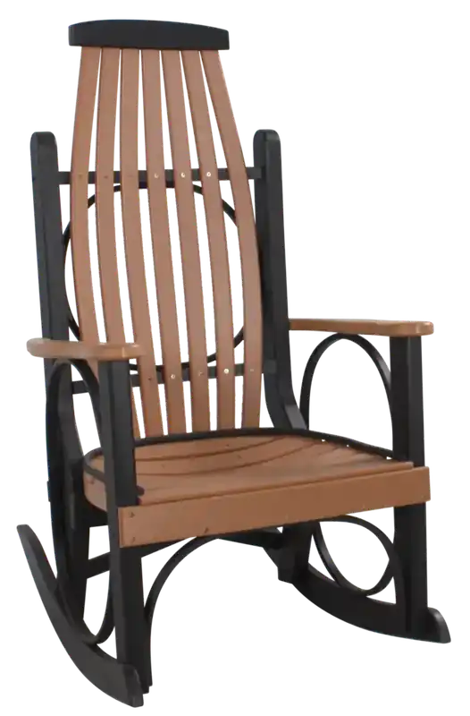 Amish Outdoors Cedar/Black Grandpa Rocker
