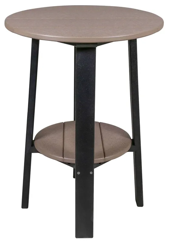 Amish Outdoors Deluxe 28-Inch Weatherwood/Black Side Table