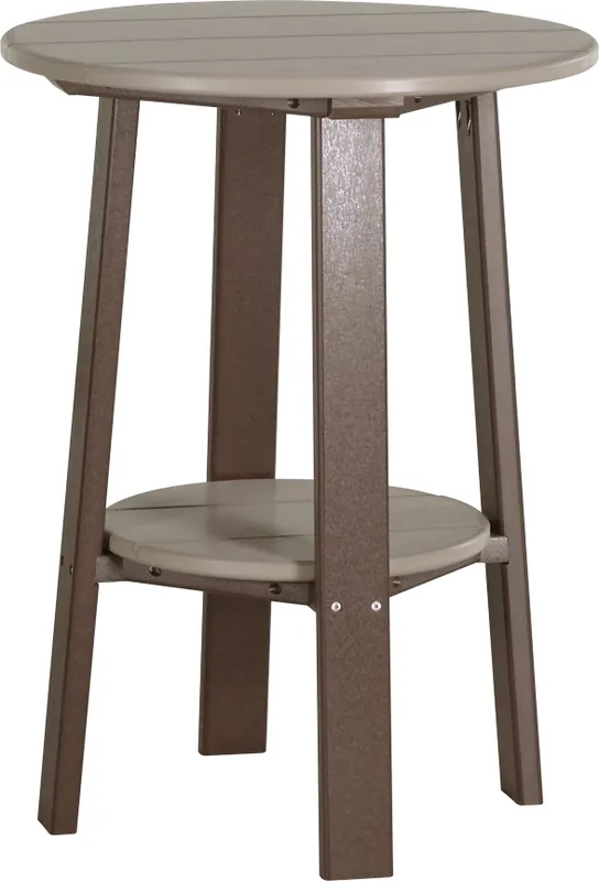 Amish Outdoors Deluxe 28-Inch Weatherwood/Chestnut Side Table