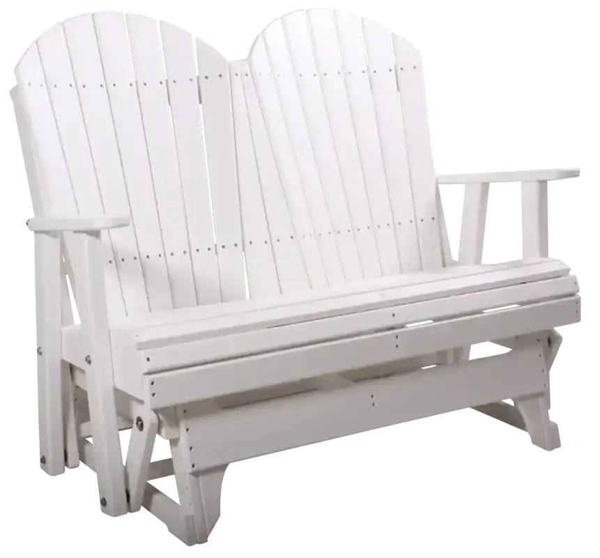 Amish Outdoors Deluxe White Adirondack Glider Loveseat