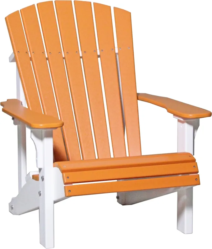 Amish Outdoors Deluxe Tangerine/White Adirondack Chair