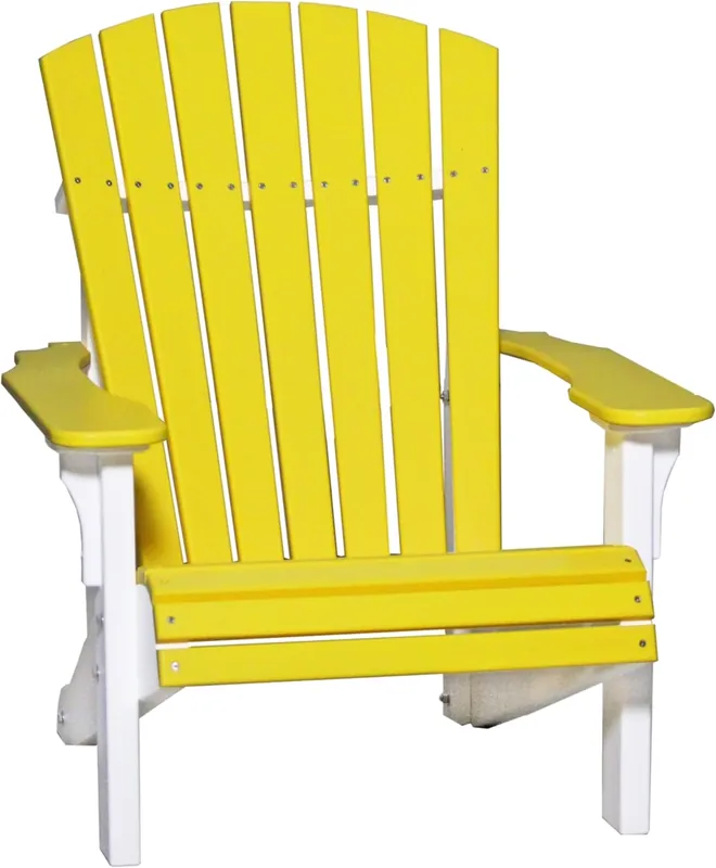 Amish Outdoors Deluxe Yellow/White Adirondack Chair