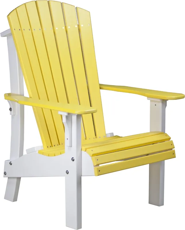 Amish Outdoors Royal Yellow/White Tall Adirondack Chair