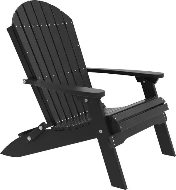 Amish Outdoors Black Folding Adirondack Chair