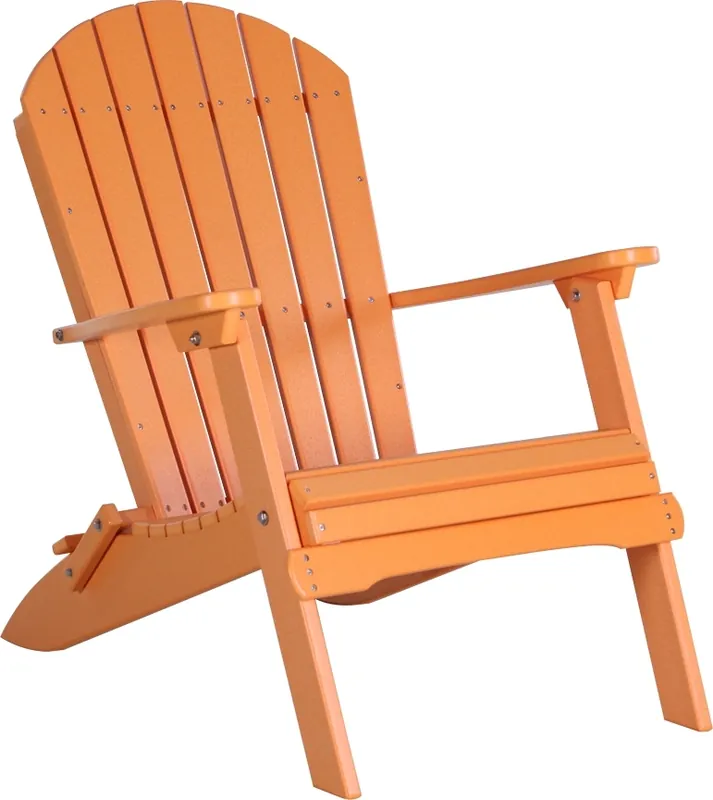 Amish Outdoors Tangerine Folding Adirondack Chair