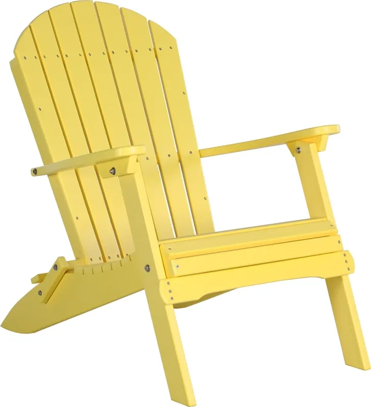 Amish Outdoors Yellow Folding Adirondack Chair