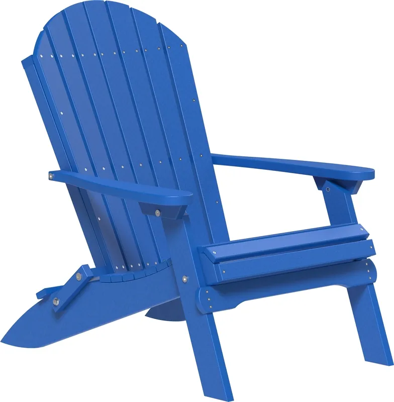 Amish Outdoors Blue Folding Adirondack Chair