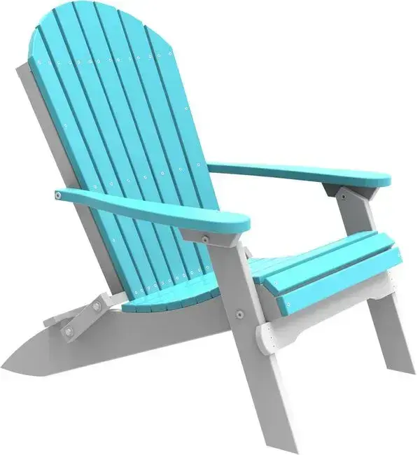 Amish Outdoors Aruba/White Folding Adirondack Chair