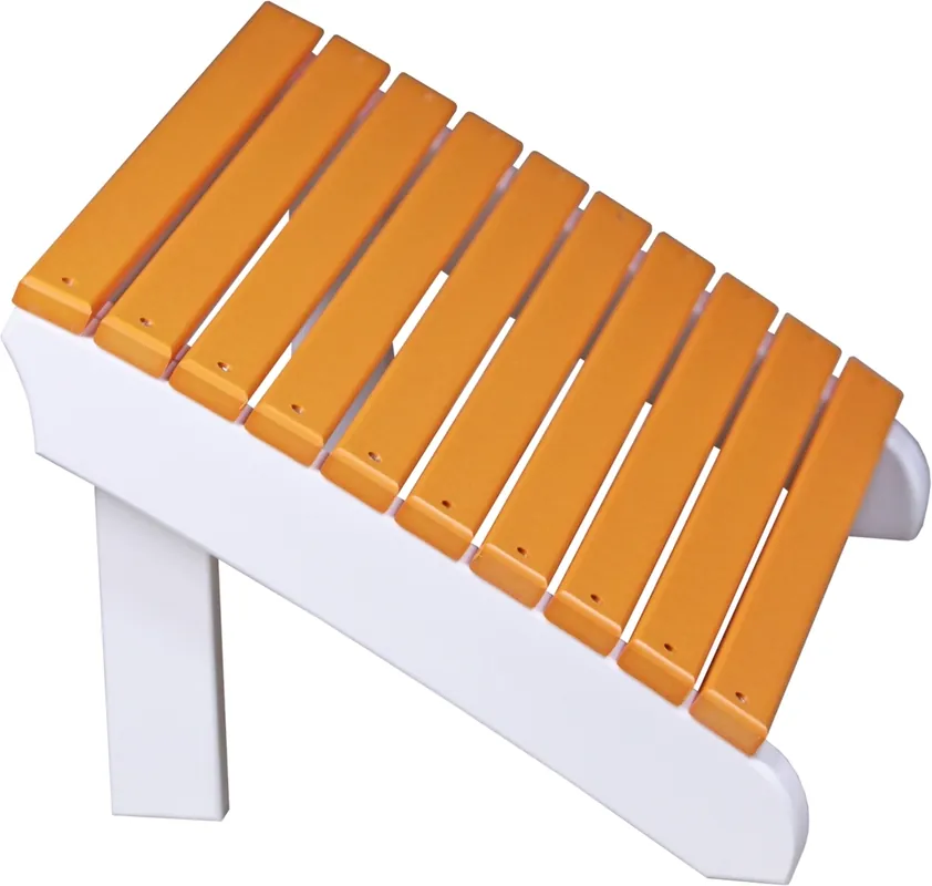 Amish Outdoors Deluxe Tangerine/White Adirondack Chair Footrest